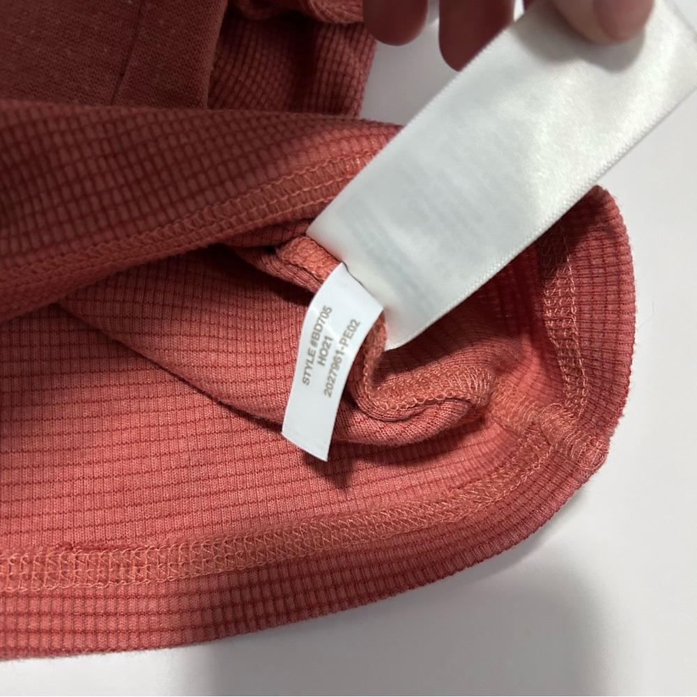 J. Crew Women’s Lightweight Waffle Henley Top Button Up Base Layer Coral Pink XS - Picture 9 of 16